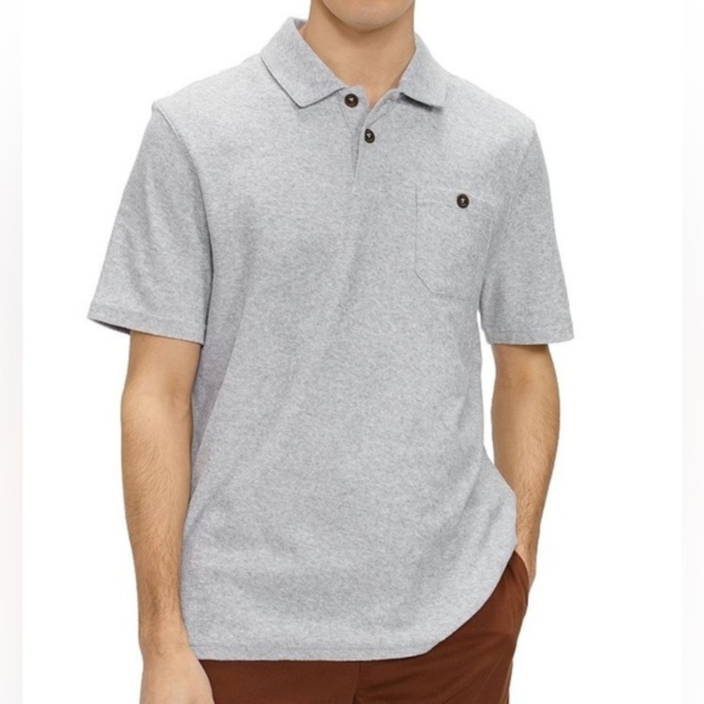 Ted Baker Terry Cloth Polo Gray Size Large
